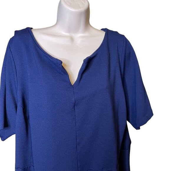 Lands End Blue Blouse Peplum Waist Plus Size 3X Career Work u - Picture 2 of 9